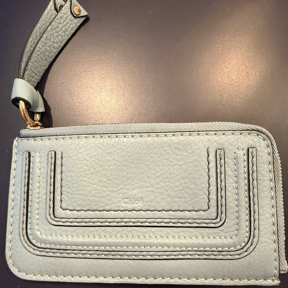 Chloé Marcie Zip Grain
Calfskin Wallet in light blue